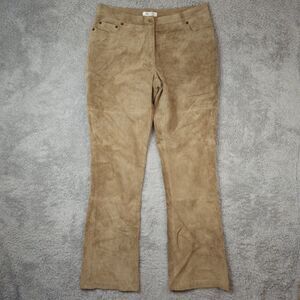 Isaac Mizrahi for Target Genuine Leather Pants 12 Bootcut Brown Suede Western
